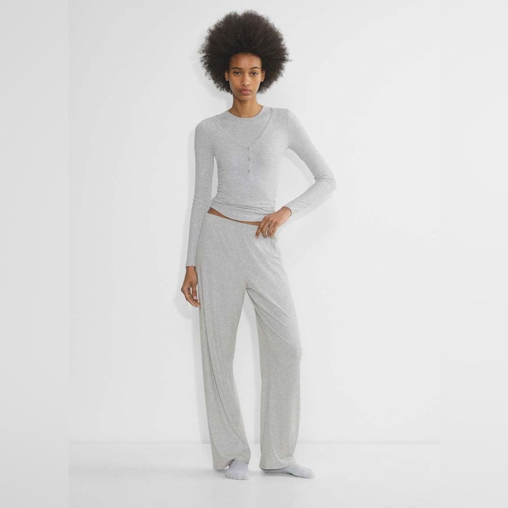 Aritzia Light Gray Wide-Leg Jumpsuit